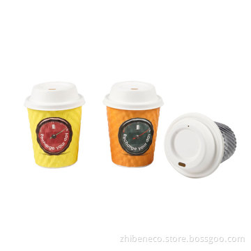 Bagasse Sugarcane Disposable Compostable Biodegradable White Paper Pulp Coffee Cup Lid